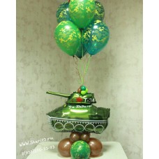 Пример Оформления воздушными шарами в День Защитника Отечества Фонтан №8