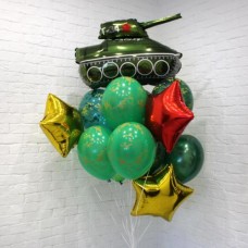 Пример Оформления воздушными шарами в День Защитника Отечества Фонтан №6