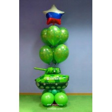 Пример Оформления воздушными шарами в День Защитника Отечества Фонтан №5