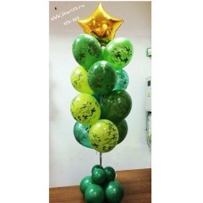 Пример Оформления воздушными шарами в День Защитника Отечества Фонтан №2