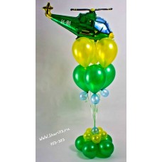 Пример Оформления воздушными шарами в День Защитника Отечества Фонтан №3