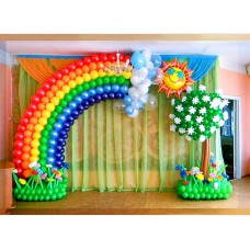 Пример оформления воздушными шарами в детском саду №11